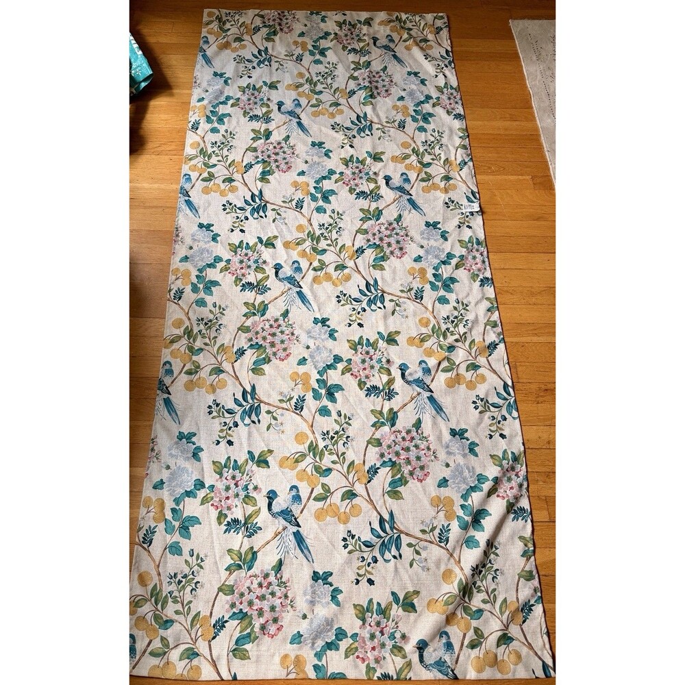 Envogue 2 pc Window Curtains Fancy Dogwood Floral w/ Birds ea 36w" x 84l"